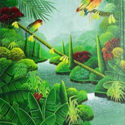 Albott Bonhomme "Parrots" Painting